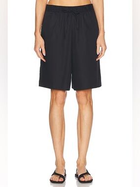 ENZA COSTA Poplin Resort Short in Black